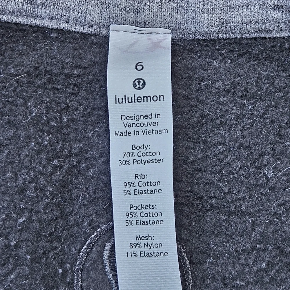Lululemon Radiant Jacket II Heathered Core Dark Grey Full Zip Sweatshirt Size 6